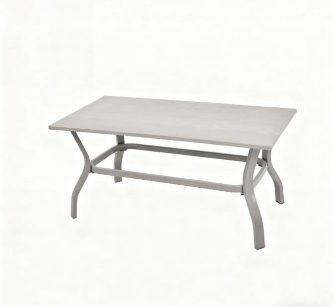Aluminum Outdoor Patio Coffee Table for for Deck, and Poolside (Grey, All-Aluminum)
