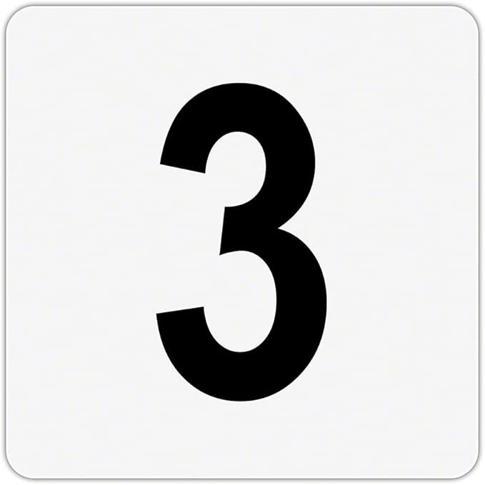 Plastic Overlay - Pool Depth Markers for Pool and Spas - Numeral Numbers # (#3)