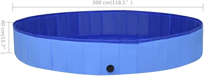Foldable Dog Swimming Pool, Foldable Pet Swimming Pool, Portable Dog Pool, Bath Pool Collapsible Dog Pet Pool Bathing Tub, 118.1"x15.7" PVC Blue
