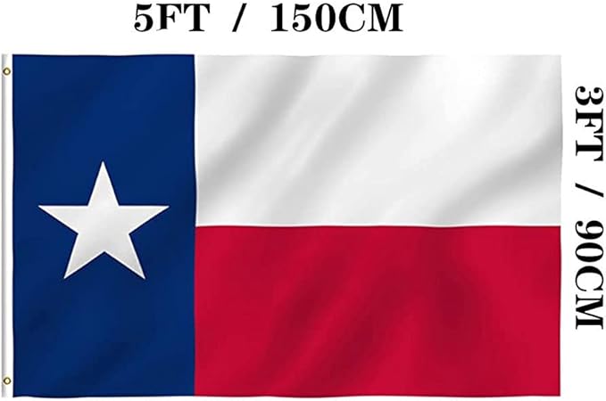 Jayus Double Sided Texas State Flag 3x5 FT Outdoor- 220D Heavy Duty Republic of Texas Flags Banners- Vivid Colors UV Resistant TX Flags with 2 Brass Grommets