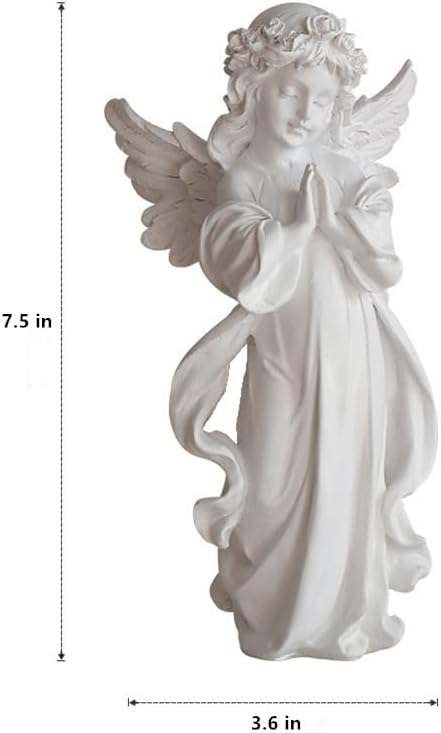YUEOECOR Praying Angel Figurine, Waterproof Angel Wings Statue, Garden Memorial Angel, Resin Praying Angel Figurine for Home Decor or Garden