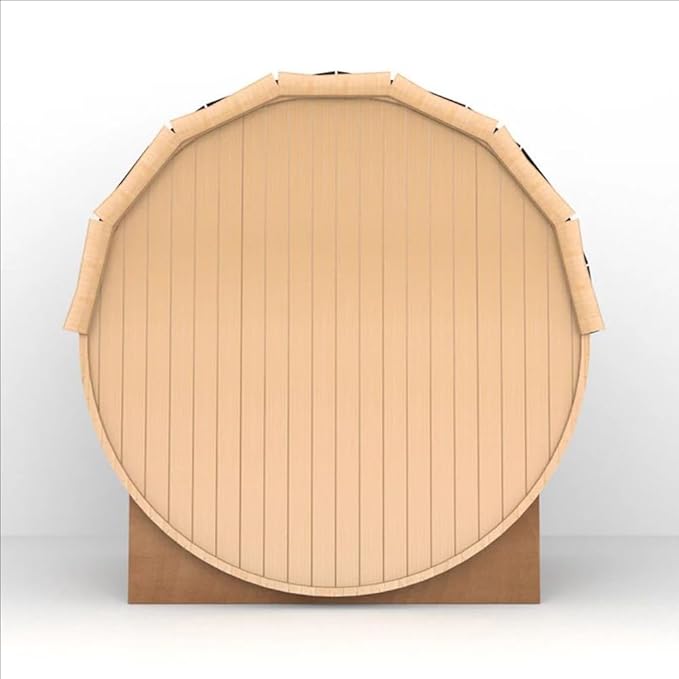 ZONEMEL Outdoor Barrel Steam Sauna, Wooden Sauna Room for 3-4 Person with 4.5KW ETL Certified TOULE Heater, Rocks, 8mm Tempered Glass, Waterproof System