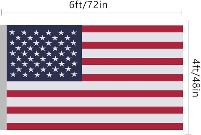American Flag 4x6 Ft, US Deluxe Embroidered Heavy Duty Premium Polyester Durable Outside Flags with Brass Grommets