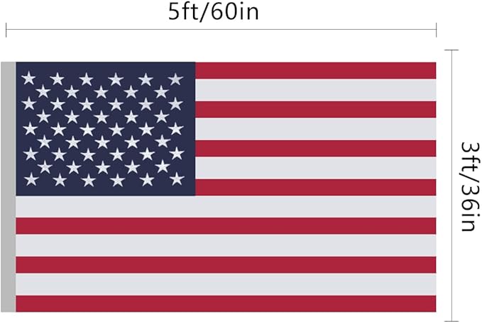 American Flags for Outside 3x5, USA US Flag Heavy Duty Outdoor, Made of 210D Oxford Fabric, Embroidered Stars, Brass Grommets