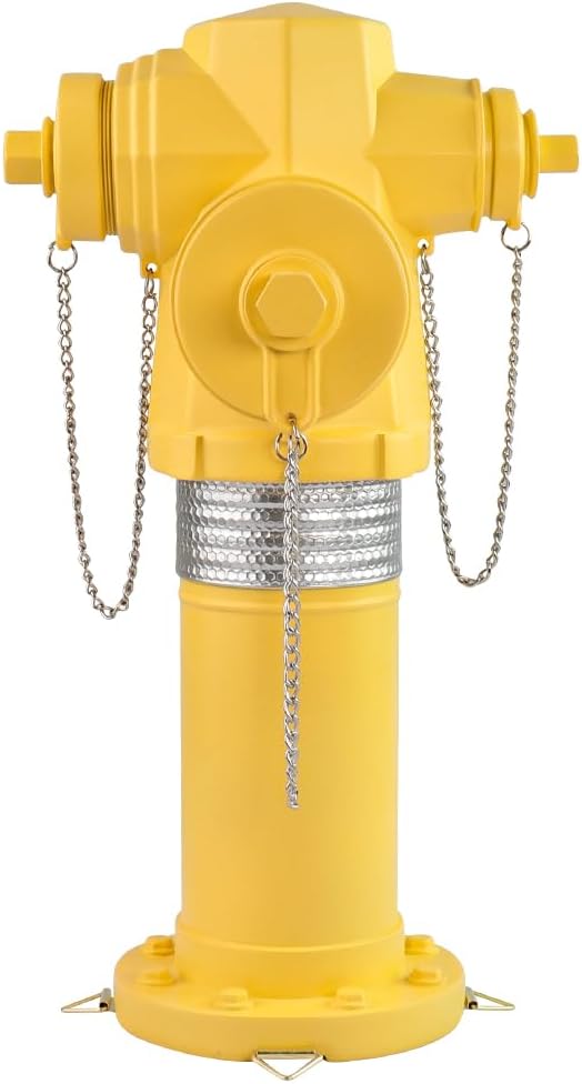Dog Fire Hydrant Pee Post Statue with 4 Stakes, Fake Fire Hydrant for Dogs to Pee On Puppy Pee Post Training Tool Yard Garden Indoor Lawn Ornament Outdoor Statue (16 * 6 inch - Yellow)