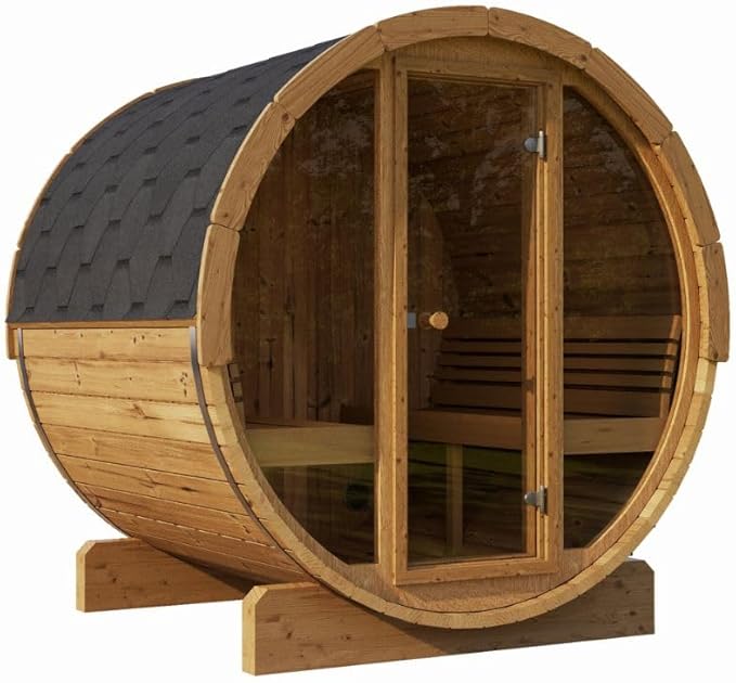 Sauna Barrel, Ergo-Series Backyard Sauna Barrel (Sauna Heater & Sauna Stones Included) (Model E8G)