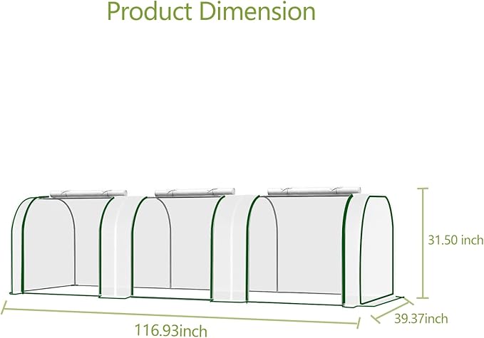 Greenhouses for Outdoors Heavy Duty, Large Walk in Green Houses for Outside with Roll-Up Door & Reinforced Frame