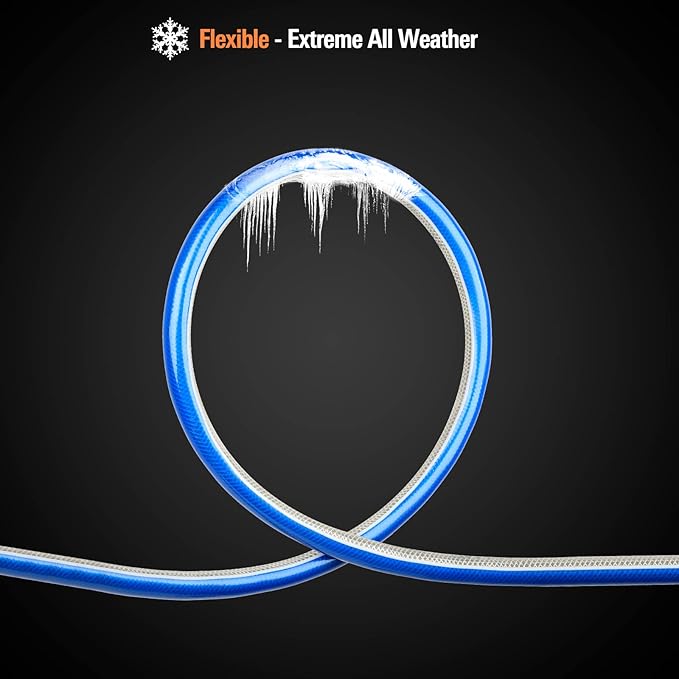 Short Lead-in Garden Hose 3/4 in. x 5 ft. -Heavy Duty Durable Flexible Lightweight Water Pipe for Commercial Use, Reel Cart & Equipment Connection -Kink Free, No Leaking, Female to Female Fittings