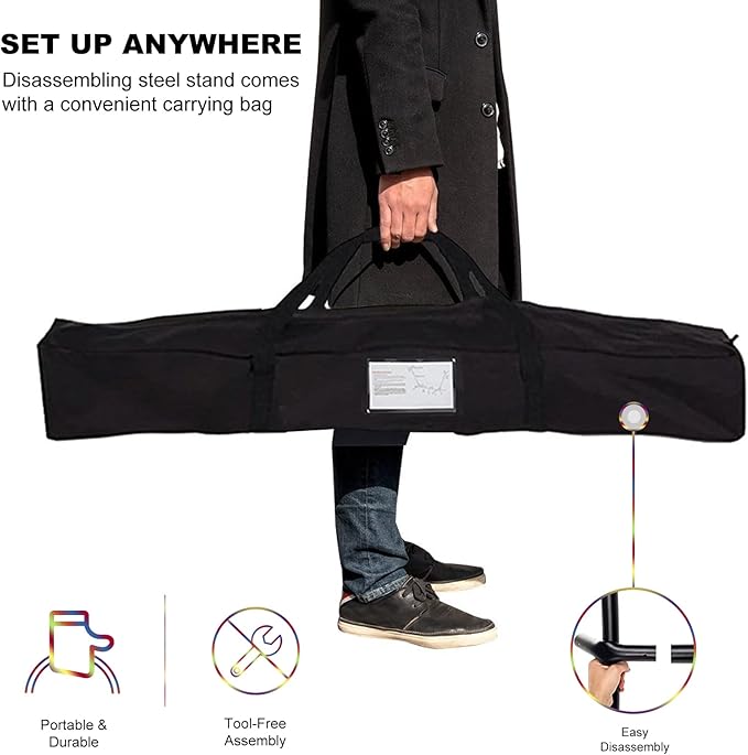 SZHLUX Double Hammocks with Stand for Outside 450lb Capacity Steel Stand, Premium Carry Bag Included and Two Anti Roll Balance Beam