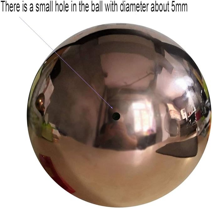 25 cm/10 inch Diameter Gazing Globe Mirror Ball,Rose Gold Stainless Steel Polished Reflective Smooth Garden Sphere,Colorful and Shiny Addition to Any Garden or Home