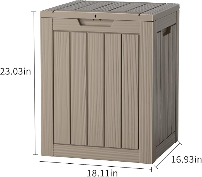 Two 28 GallonOutdoor Storage Box,Resin Deck Boxes Waterproof, IndoorOutdoor Bin for Package Delivery, Patio Cushions, Gardening Tools, Lockable, UV Resistant