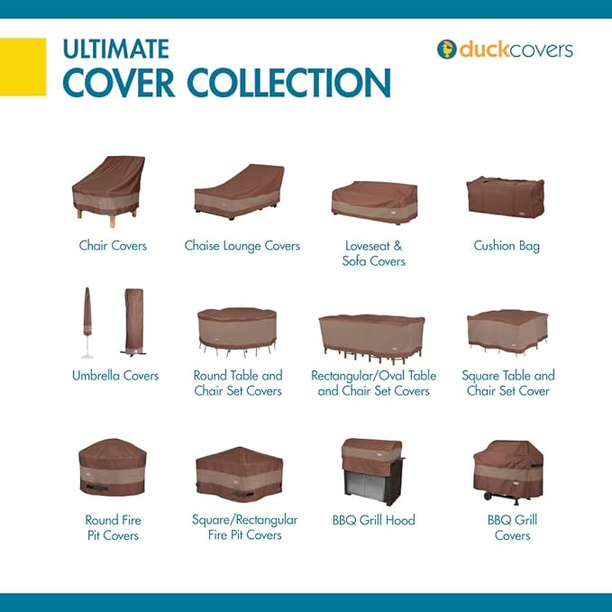 DUCKCOVERS Ultimate Waterproof 58 Inch Deep Loveseat Cover, Patio Furniture Covers
