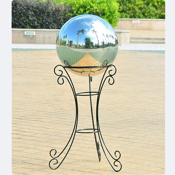7pcs 4.7in/3.9in/3in/2.5in Diameter Gazing Globe Mirror Ball,Silver Stainless Steel Polished Reflective Smooth Garden Sphere,Colorful and Shiny Addition to Any Garden or Home