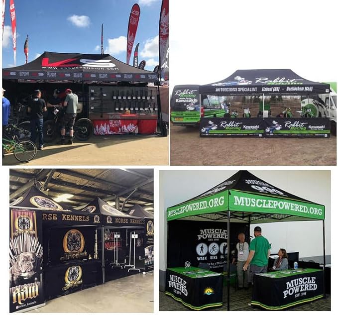 Custom Canopy Tent 10x15 with Logo, Pop Up Canopy Tent Packages for Outdoor and Trade Show Events - Nano-Grade Water Repellent Heavy Duty, Durable (Canopy Top)