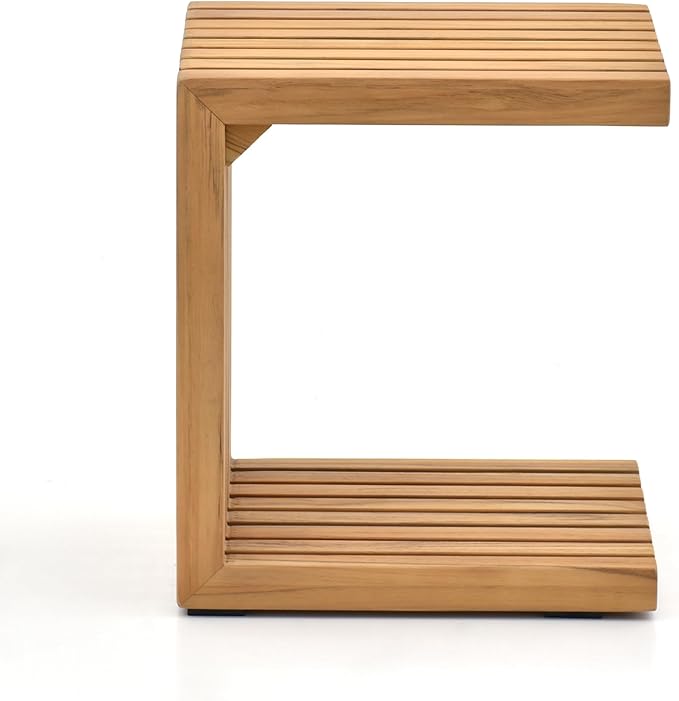 OTSUN Teak Wood Weather Resistant Outdoor Side Table, Adirondack HDPE Small Outdoor Table for Outside or Indoor