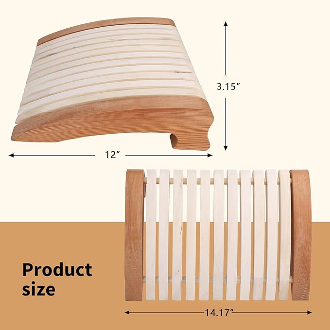 Sauna Headrest - Natural Wood Ergonomic Head Pillow for Home Sauna, Infrared Saunas Accessories, Neck Support Sauna Pillow