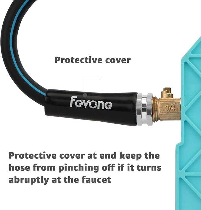 Fevone Garden Hose 50 ft., Lightweight Hybrid Water Hose, Flexible and Durable, Leak-Free Connections