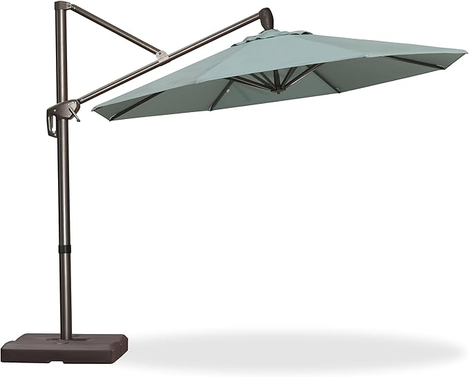 PURPLE LEAF 10FT Cantilever Patio Umbrella with 360-degree Rotation Aluminum Round Outdoor Offset Hanging Umbrella for Patio Pool, Sprout Green