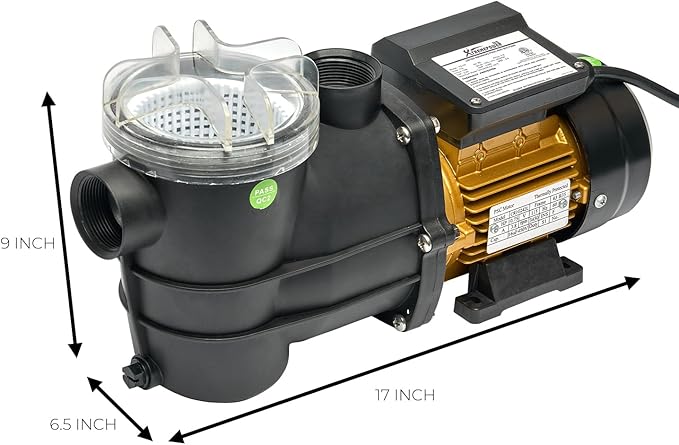 XtremepowerUS 3/4HP 2,400GPH High Flow Pond DIY Self Priming for Above Ground Swimming Pool Pump Strainer Basket 1.5" NPT