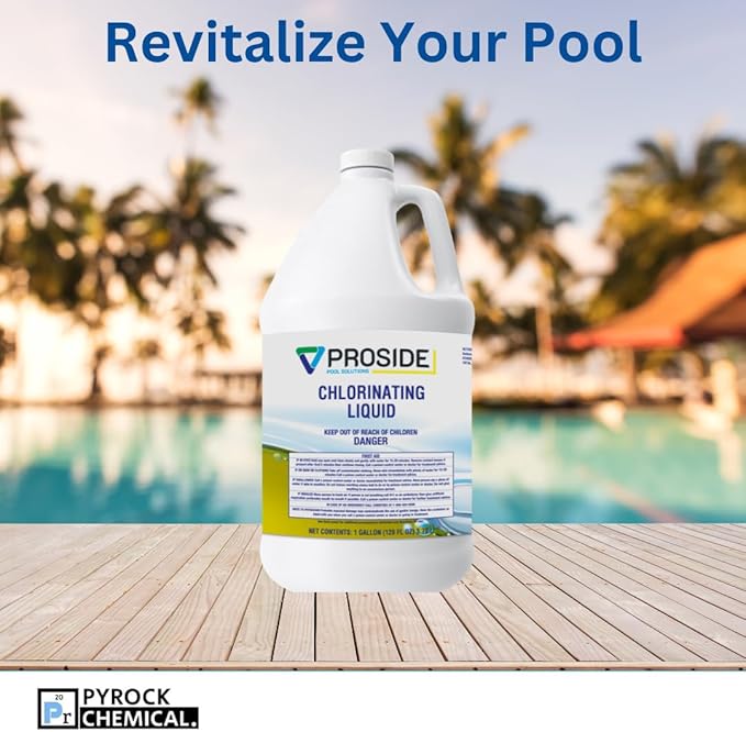 Chlorinating Liquid - 10% Sodium Hypochlorite - Pool Shock - Reliable Cleaning Treatment- 4 Gallon