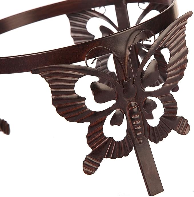 Topadorn Gazing Ball Stand Garden Hardware Metal Stand, Garden Pedestals with Butterfly for 10-Inch or 12-Inch Gazing Globes