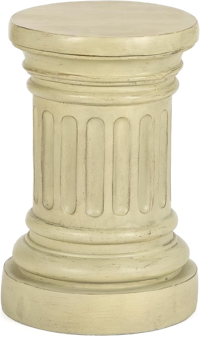 18-inch Tall Garden Pedestal Stand for Indoor & Outdoor Use – Heavy Duty Magnesium Oxide Plant Stand, Weatherproof Outdoor Pedestal for Sculpture, Flower Pots, or Decorative Column for Statues