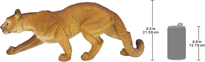 Design Toscano Prowling American Mountain Cougar Indoor/Outdoor Garden Statue, 22 Inches Wide, 5 Inches Deep, 8 Inches High, Handcast Polyresin, Full Color Finish