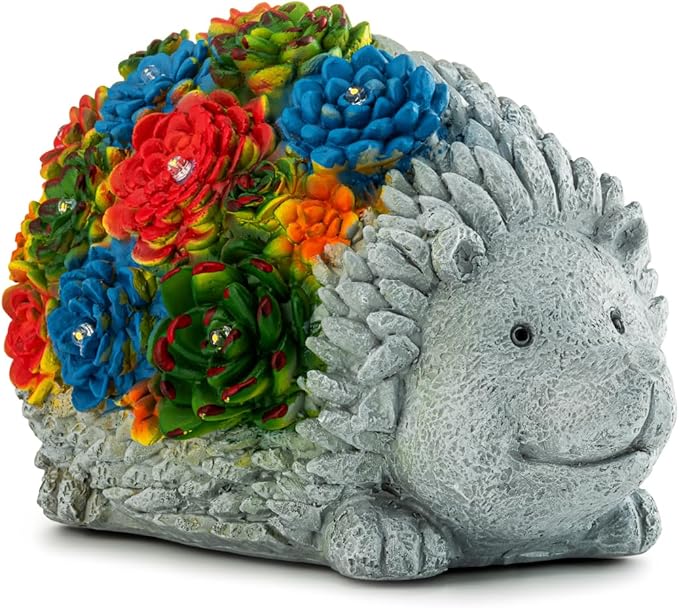 Solar Garden Statue – Cute Hedgehog with 7 Warm LED Lights, Solar-Powered & Weatherproof – Outdoor Lawn, Patio & Yard Décor – Charming Gift for Home & Garden Lovers