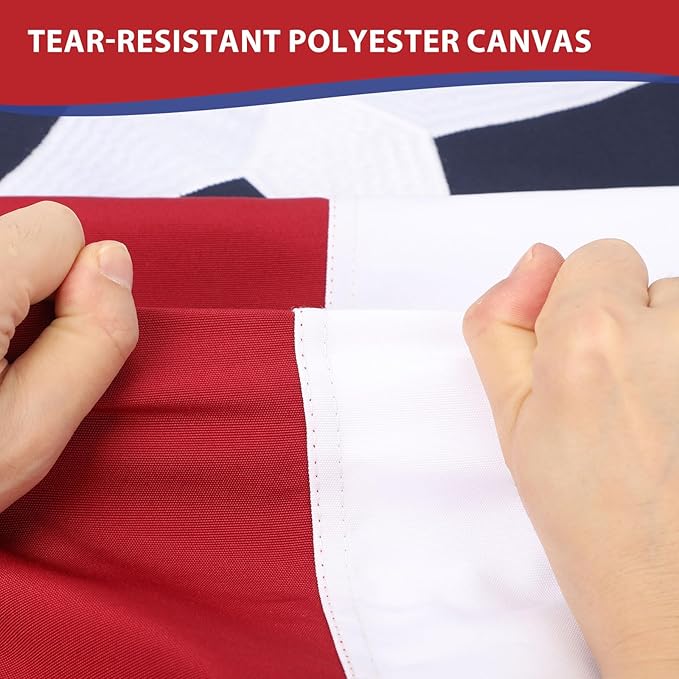 Texas Flag 3x5 Ft Ultra Durable Tear-Resistant Series,TX Flags, Made From Heavy Duty Water Resistant Polyester Canvas Embroidered Stars, Sewn Stripes, Brass Grommets, Texas State Flags Perfect