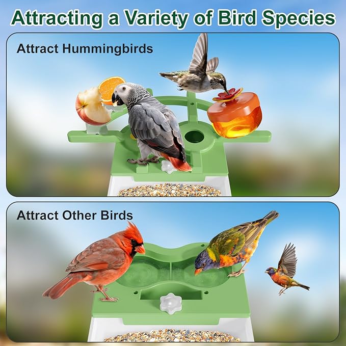 Smart Bird Feeder with Camera, AI Identify & Auto Capture, 2K HD Live Video Bird House with Camera, Instant Arrival Alerts, Cloud Storage Videos, Ideal Gift for Bird Lovers