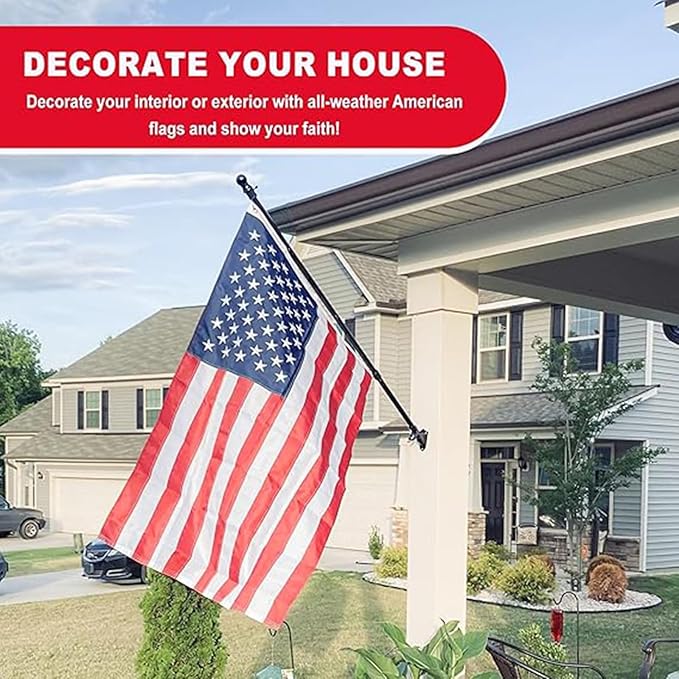 Heavy Duty American Flag 2x3, Small American Flags Outside, With Embroidered Stars, Sewn Stripes, Brass Grommets, Tearproof 420D Nylon Material, All Weather Flag– Unmatched Durability in Any Weather.