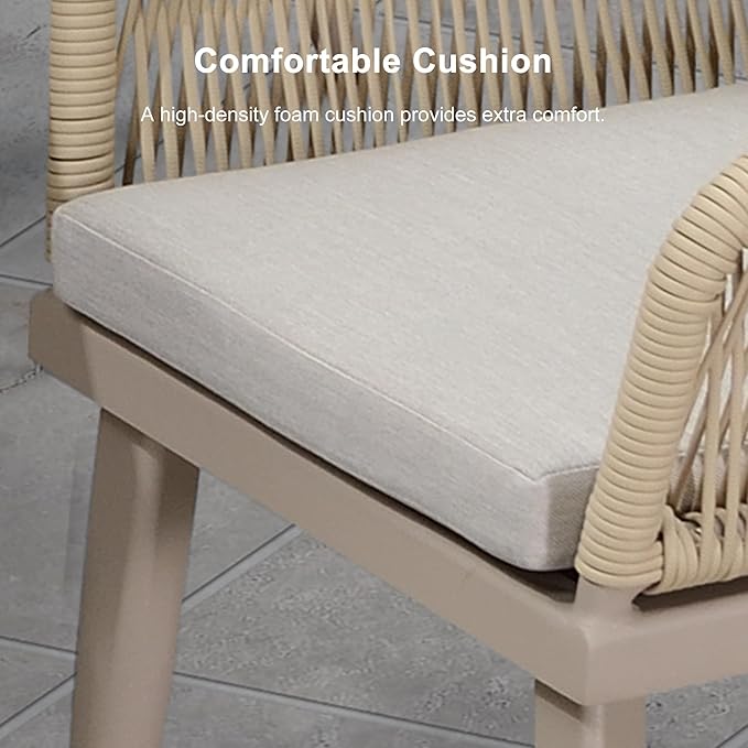 PURPLE LEAF 11 Pieces Outdoor Dining Set All-Weather PE Rattan Outdoor Patio Furniture Set with All Aluminum Frame Rectangular Table and Chairs Set for Lawn Garden Backyard Deck, Champagne
