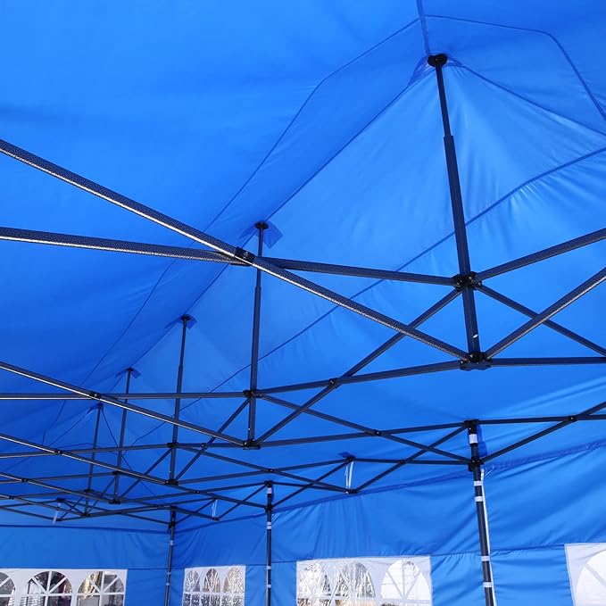 COBIZI 10x30 Pop Up Canopy with 8 Sidewall,Heavy Duty UPF 50+ All Season Wind Waterproof Commercial Outdoor Wedding Party Tents for Parties Canopy Gazebo with Roller Bag(10 x 30 ft Gray)
