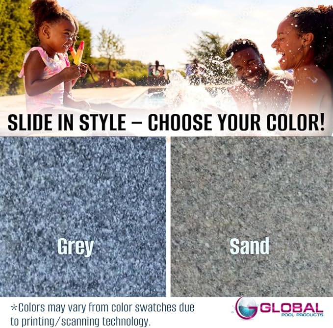 Global Pool Products Splash Inground Swimming Pool Water Slide Deck Mounted Right Curve Turn Sand GPPSSP-Sand-R