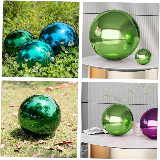 Milisten Garden Gazing Ball Reflective 4.72inch Outdoor Decorative Stainless Steel Sphere