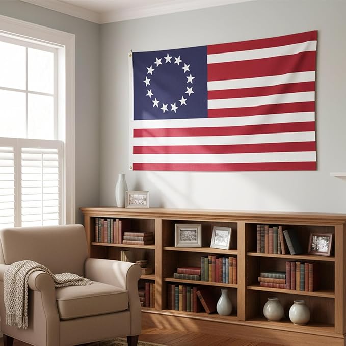 Homissor Betsy Ross Flag 2x3 Feet Embroidered 13 Star American Flags for 250th Anniversary Heavy Duty Outdoor Colonies Banner for Outside
