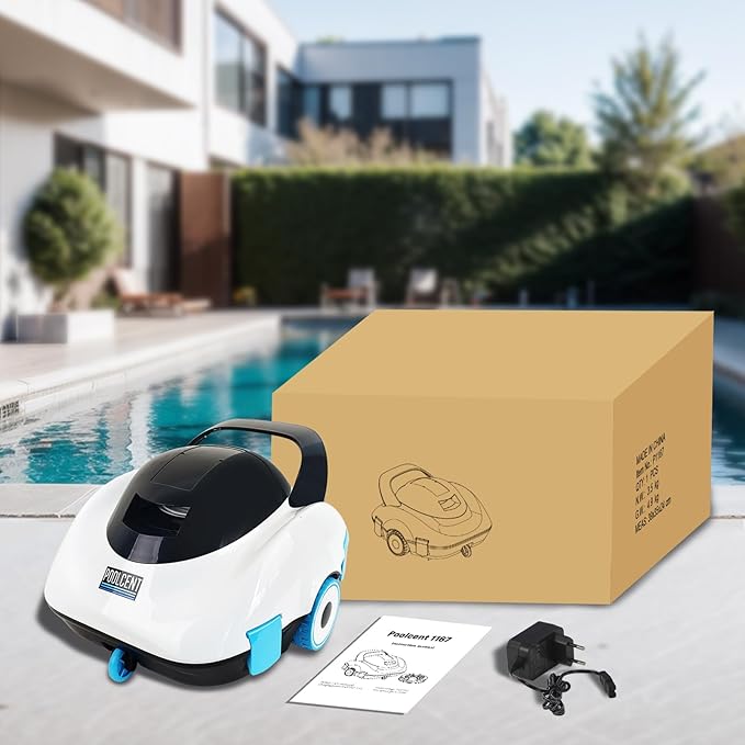 Robotic Pool Cleaner, Cordless Pool Vacuum with 19 GPM Powerful Suction, 2H Runtime and 3H Fast Charging, Dual Filters, Self-Parking, for Above Ground& In Ground Pools Up to 870 sq.ft