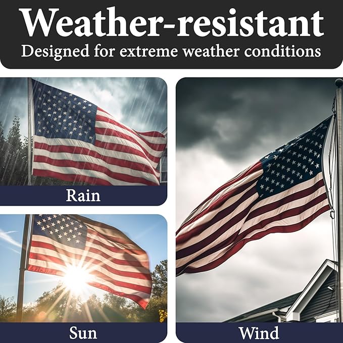 American Flags for Outside 6X10-100% MADE IN THE USA - Indestructible Heavy Duty Spun Polyester US Flag flags 6X10 outdoor-United States Flags Sewn Stripes and Embroidered Stars - FMAA Certified
