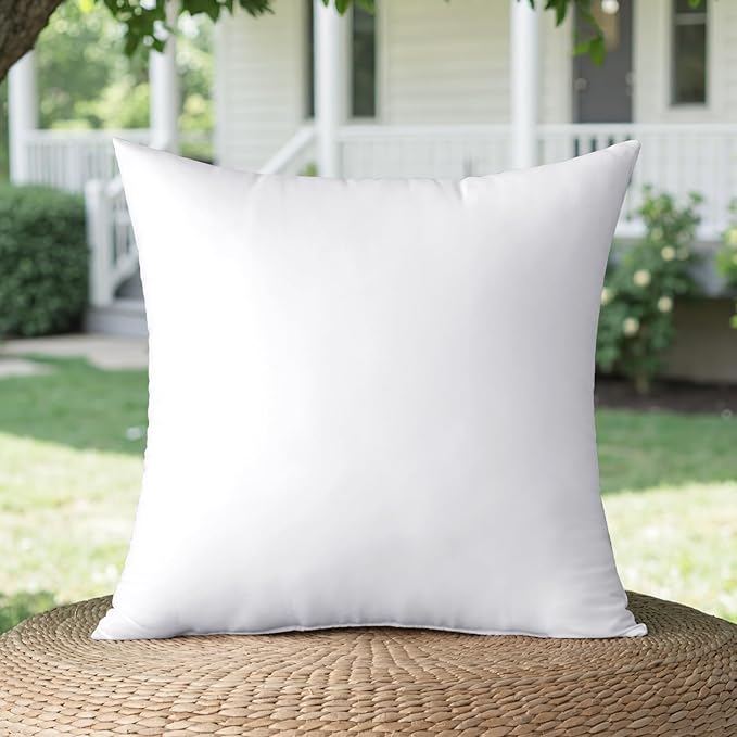 MIULEE 18x18 Pillow Insert Throw Pillow Insert, Outdoor Pillows Water-Resistant Premium Outdoor Pillow Stuffer Sham Square for Couch Sofa Patio Furniture Cushion Porch Swing