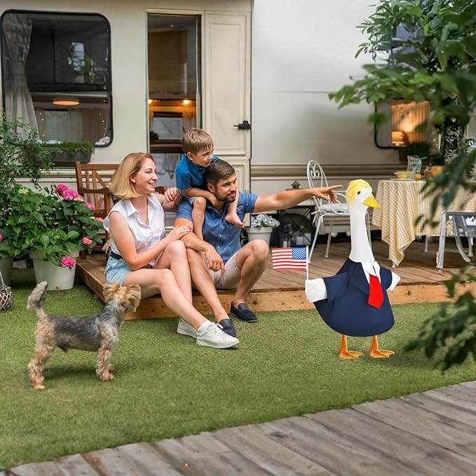 Porch Goose Outfit Fits 23” Goose Statue Funny Lawn Goose Clothes for Porch Yard and Patio Decor