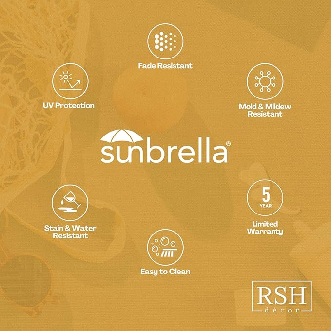 RSH DECOR: Sunbrella Square Throw Pillows Set of 2 | 17" x 17" | Water and Fade-Resistant Performance Fabric | Outdoor Pillow Covers with Down-Alternative Inserts | Canvas Burgundy