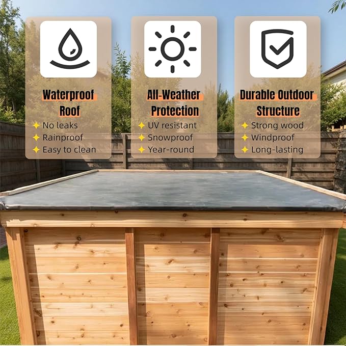 ZONEMEL Outdoor Red Cedar Steam Sauna for 8 Person, Modern Square with Porch, Full-Glass Front, 8KW ETL Harvia Heater, LED Lighting, Waterproof Roof, Double Bench, Complete Accessories