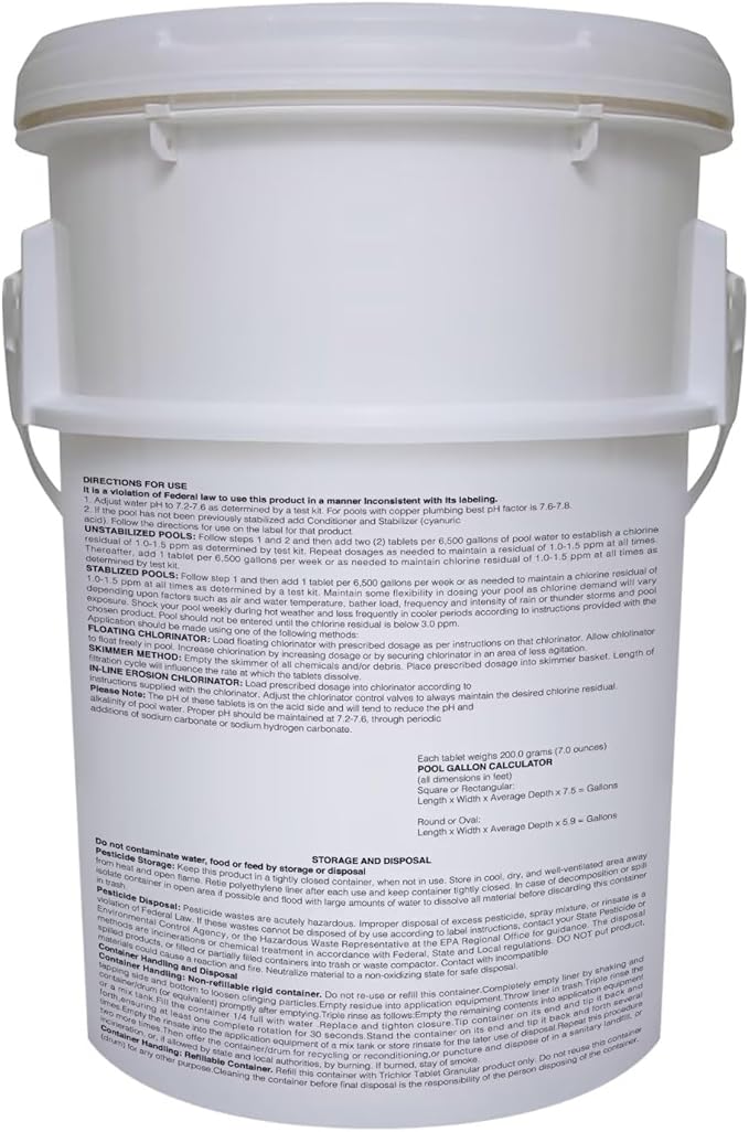 PROFELIZ 3 Inch Pool Chlorine Tablets, Slow-Dissolving Spa Sanitizer Eliminate Bacteria Algae Stabilized Chlorine for Swimming Pools Hot Tubs Spa Treatment (80lbs)
