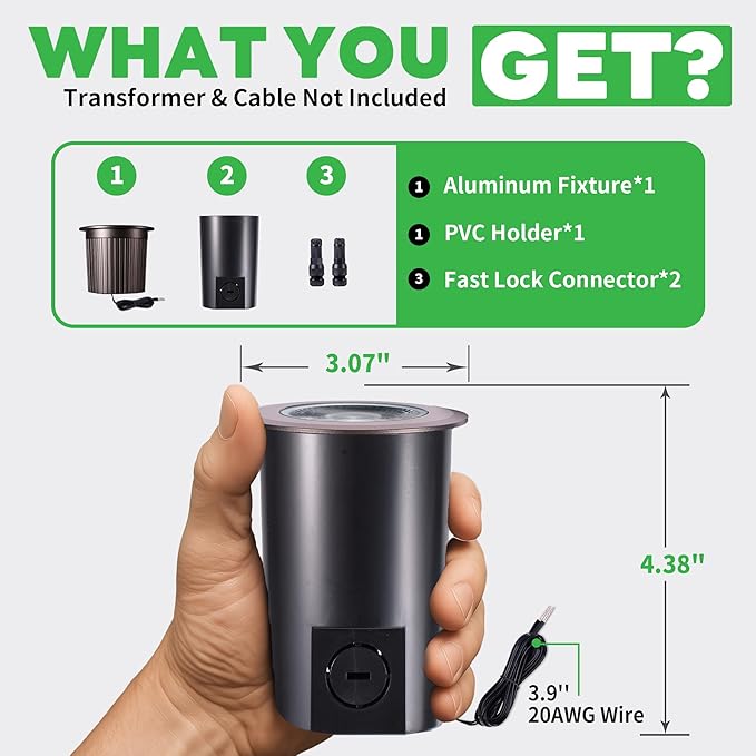 LED Well Lights Low Voltage Outdoor - IP67 Waterproof 12V Ground Fixture, Warm White & Cool White Hard-Wired Landscape Lighting, ORB Aluminum for Wall Walkway Patio 9W 700LM 6 Pack