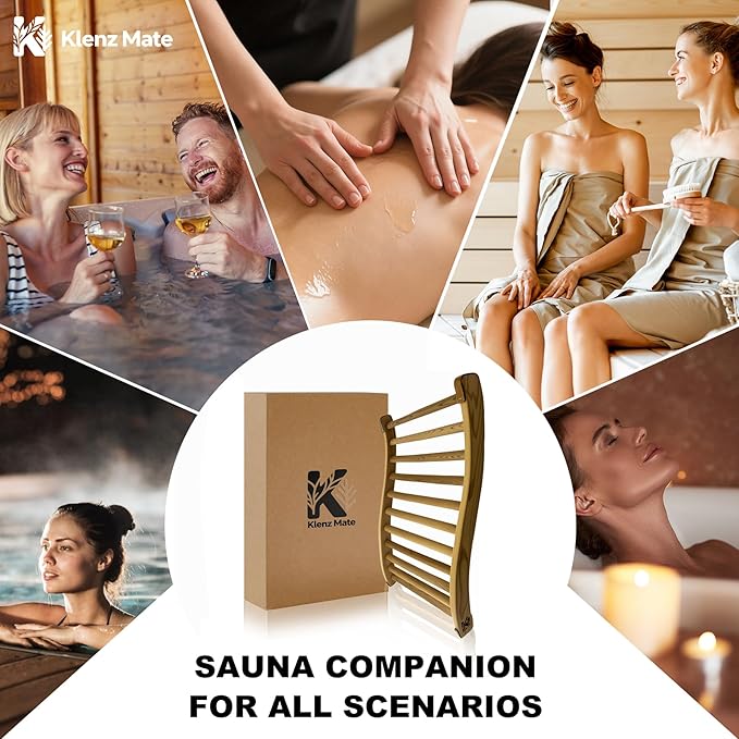 2025 Upgraded Premium Red Cedar Wood Sauna Backrest, Sauna Accessories with Non-Slip Pad, S-Shaped Ergonomic Design, Sauna Chair with Backrest, for Infrared Sauna and All Barrel Saunas, Handmade, 21"
