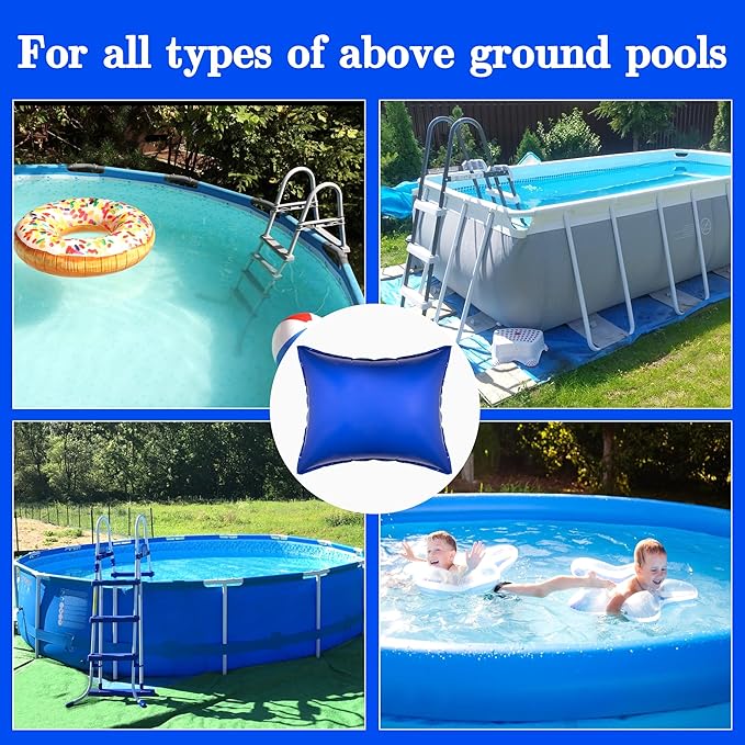 Sfcddtlg 7.8 x 6.3 Ft Large Pool Pillows for Above Ground Pools- Rectangle Winter Pool Cover Air Pillow- Inflatable Swimming Pool Closing Winter Pillow with Ropes for Support Pool Covers