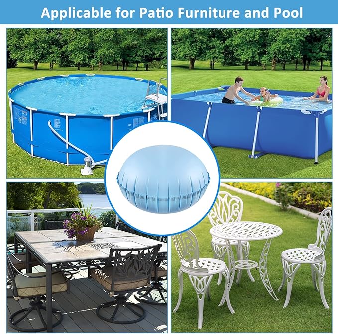7ft Pool Pillows for Above Ground Pools, Heavy Duty Swimming Pool Air Pillow 0.3mm Thickened Pool Closing Winter Kit Pool Cover Float Balloon with String Repair Tape for Winterizing Ice Equalizer