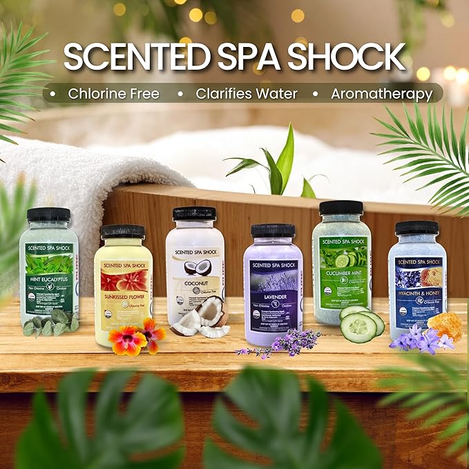 Cucumber Mint Scented Spa Shock-Oxidizer - Non-Chlorine Oxidizer for Any Spa or Hot Tub - Use w/Bromine Tablets or Spa Chlorine. Fragrance Infused Oxygen Crystals Eliminate Odors & Clarify Water