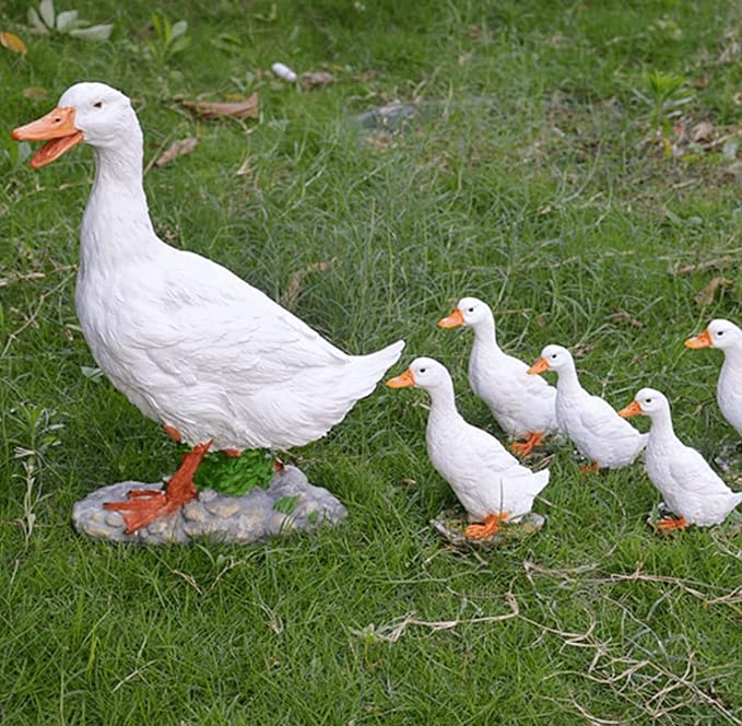 Real Farm Duck Statues,Funny Duck Fence Decoration,Resin Duck Decor,Outdoor Real Animal Statue,Duck Sculpture,Perfect for Home Garden Stairs,Farm,Patio,Backyard