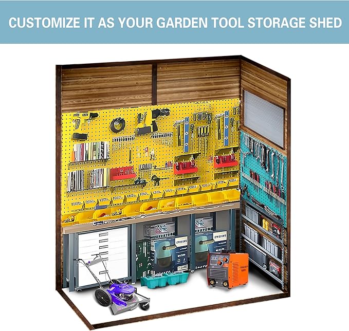 5x3 FT Outdoor Storage Shed with Windows, Wood & Metal Tool Shed Waterproof Storage House for Outside Patio, Garden, Backyard, 4 Vents,Gray (Without Floor)